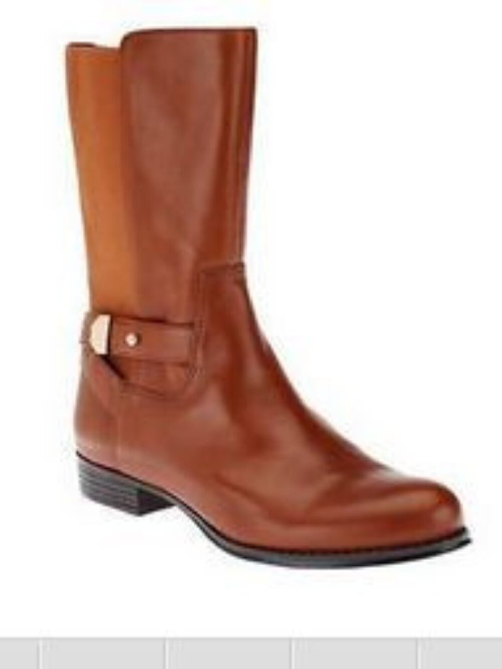 ISAAC MIZRAHI Live! Trolley Gored Leather Mid Shaft Boots